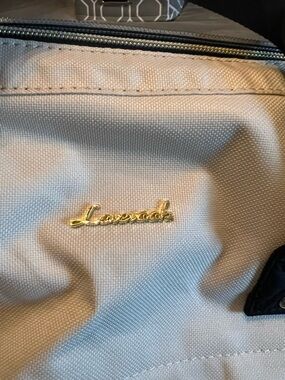Lavande Cream Backpack with Gold Logo